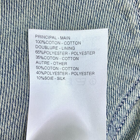 Louis Vuitton XS Logo Embroidered Cotton Denim Jacket Single-Breasted Long-Sleev - Picture 3 of 8